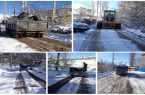 عملیات برف روبی و نمک پاشی معابر فرعی شهر و محله های شهر طالقان