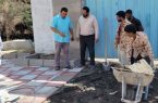 اجرای عملیات سنگفرش حاشیه میدان فلاحی