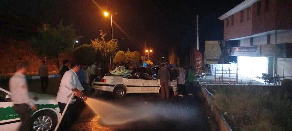 واژگونی یک دستگاه خودرو طی شب گذشته در محدوده بلوار امام خمینی طالقان